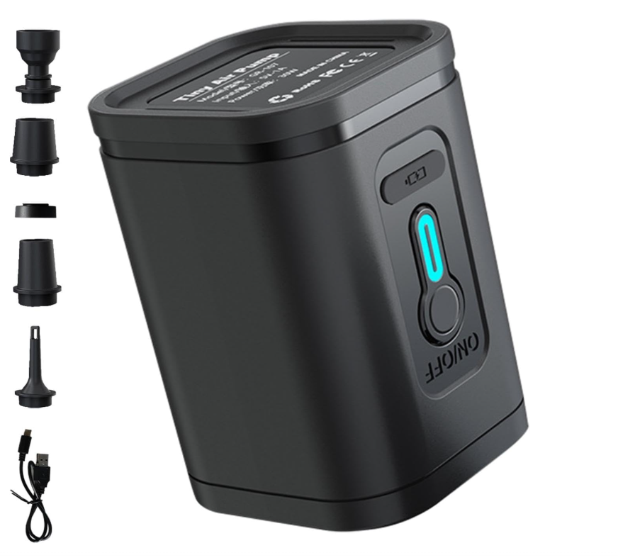 Pompe à air électrique rechargeable – compacte avec 5 buses